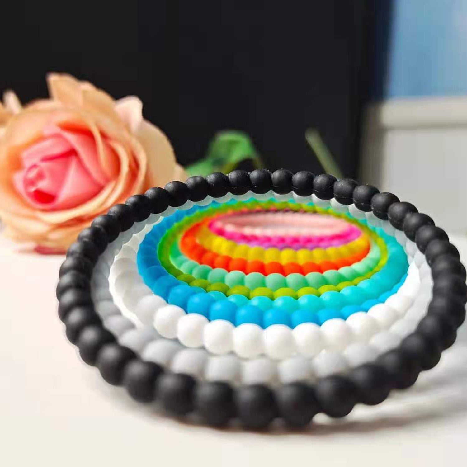 Wholesale Round Beads Silicone Bracelet